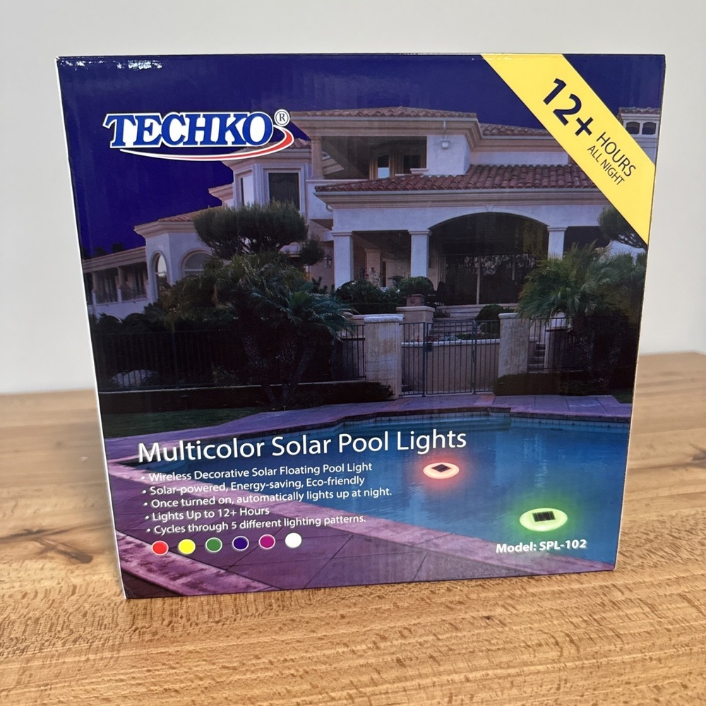 Techko Solar Powered Integrated LED Floating Pool Light Multicolor